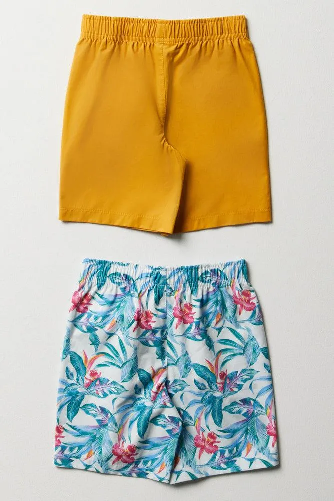 2 Pack Shorts Yellow & Blue