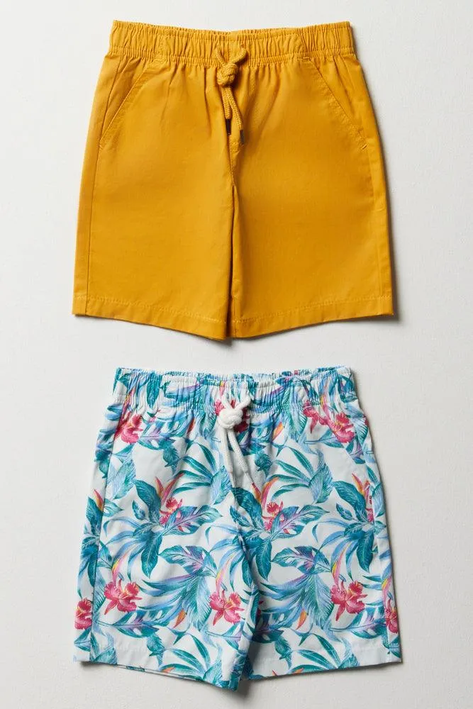 2 Pack Shorts Yellow & Blue