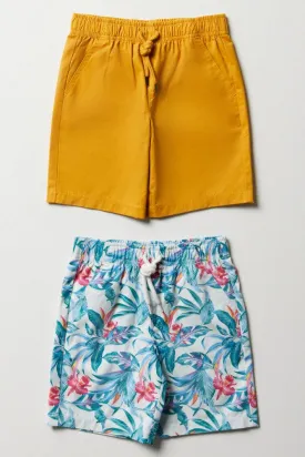 2 Pack Shorts Yellow & Blue