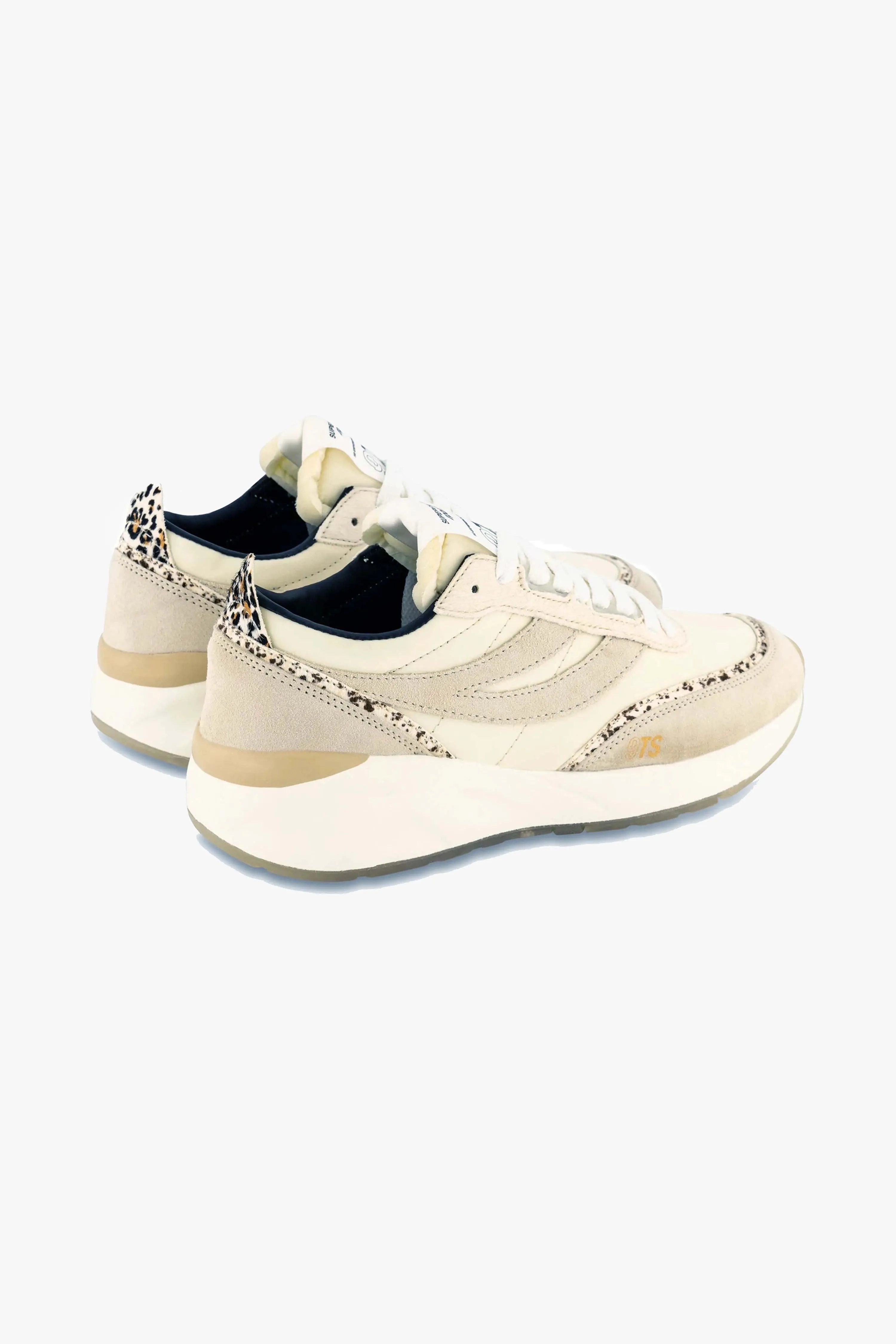 4089 Beige 9TS Slim Calfhair Details Trainers