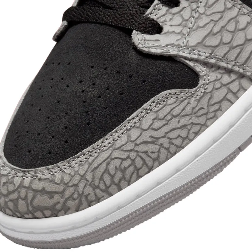 Air Jordan 1 GS Elephant Print Black White Grey Cement