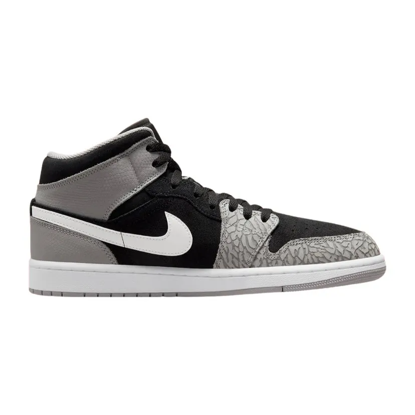 Air Jordan 1 GS Elephant Print Black White Grey Cement