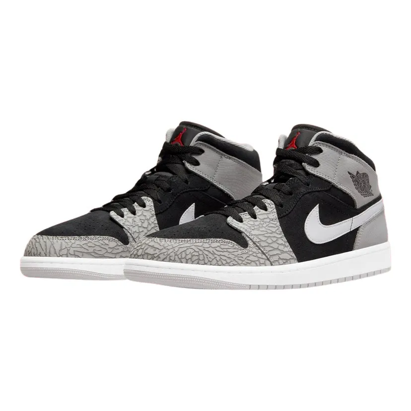 Air Jordan 1 GS Elephant Print Black White Grey Cement