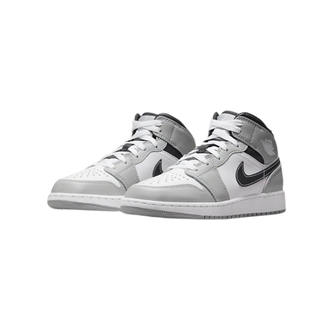 Air Jordan 1 Mid GS Light Smoke Grey Black White