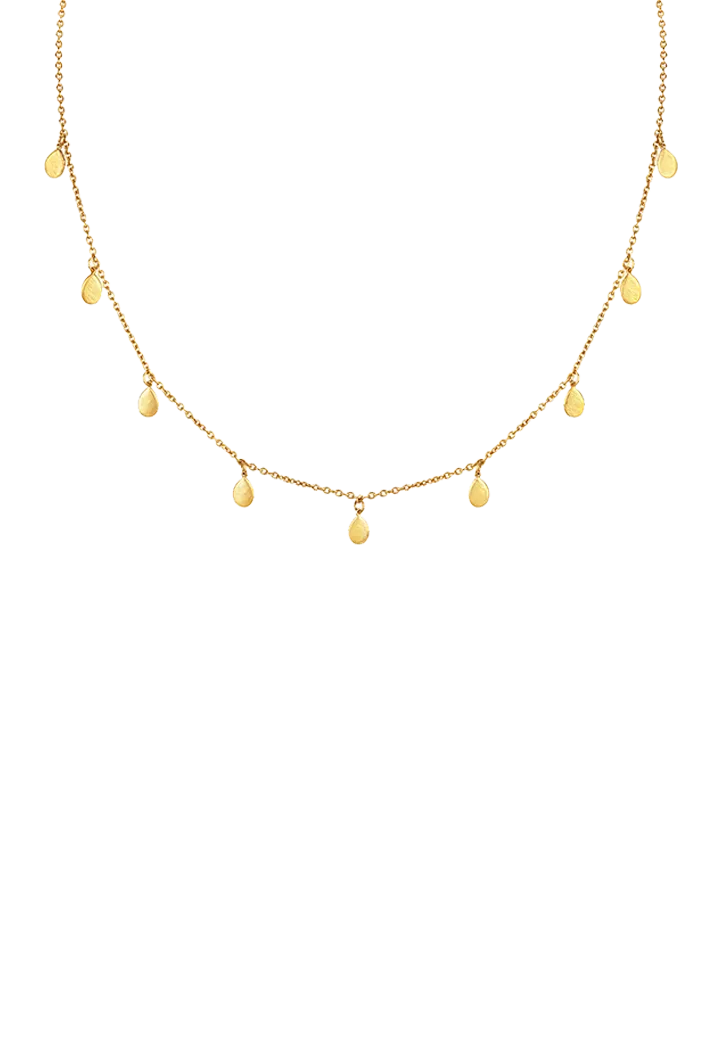 Apple Nine Pip Necklace, Gold