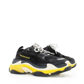 Balenciaga Calfskin Mesh Triple S Trainers Sneakers - Size 7 / 37