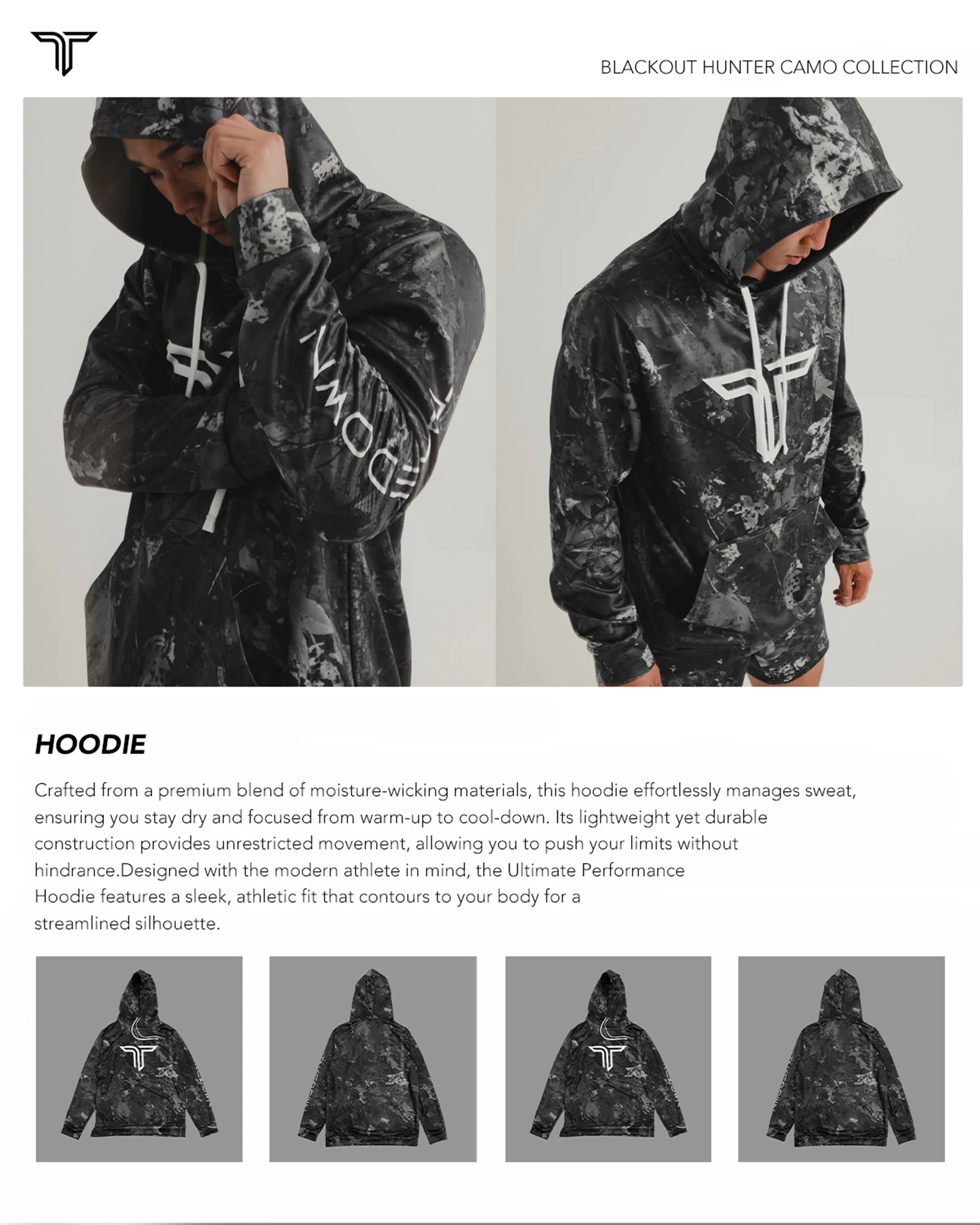 Blackout Hunter Camo Performance Hoodie