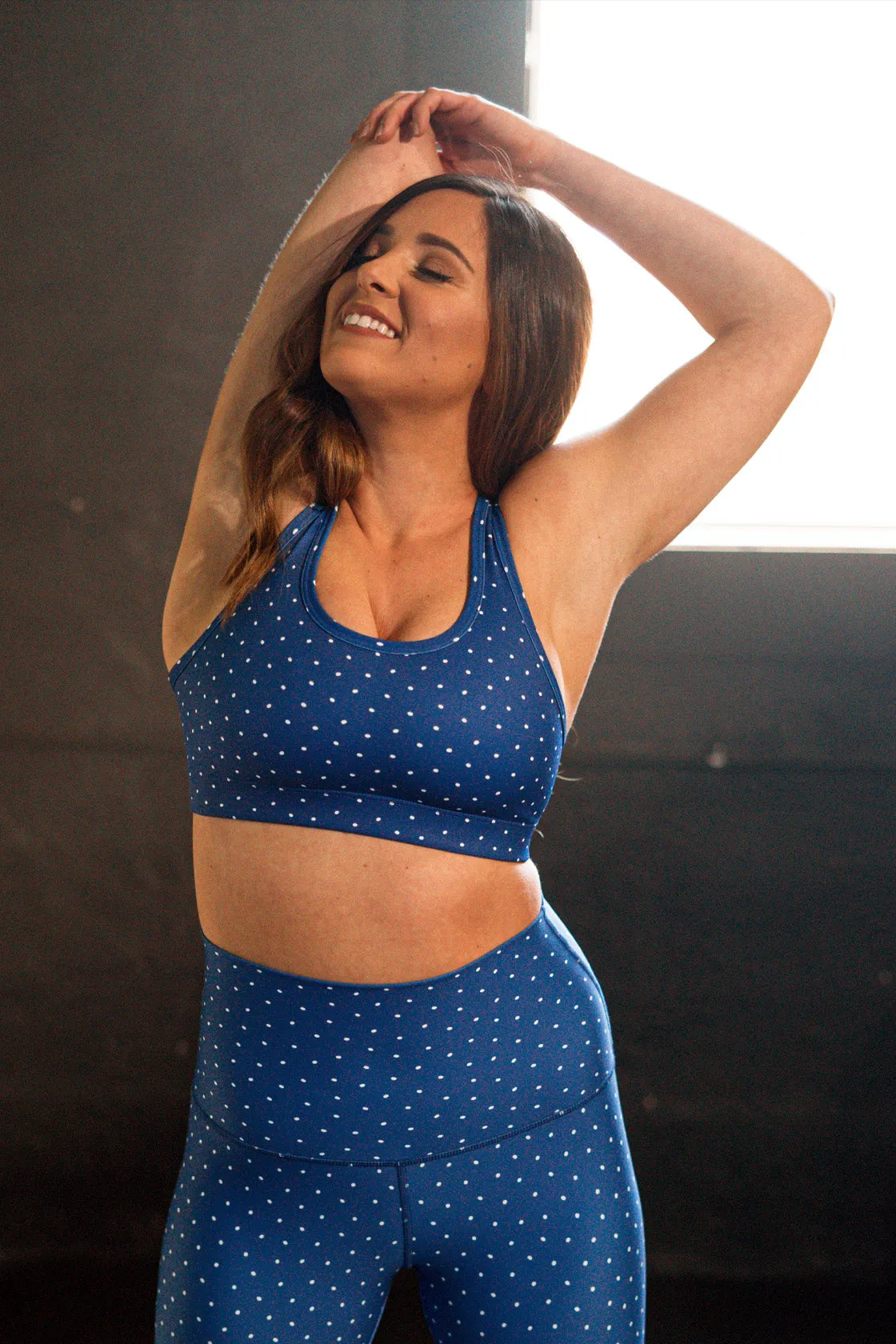 Blue Polka Dots Performance Bra