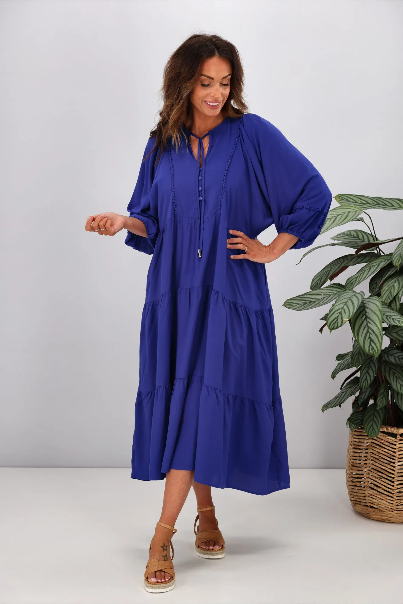 Boho Australia Mata Dress Blue