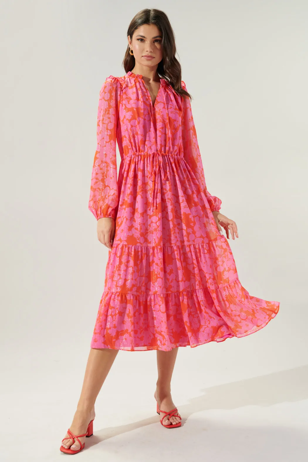 Carolina Reaper Kristen Tiered Midi Dress