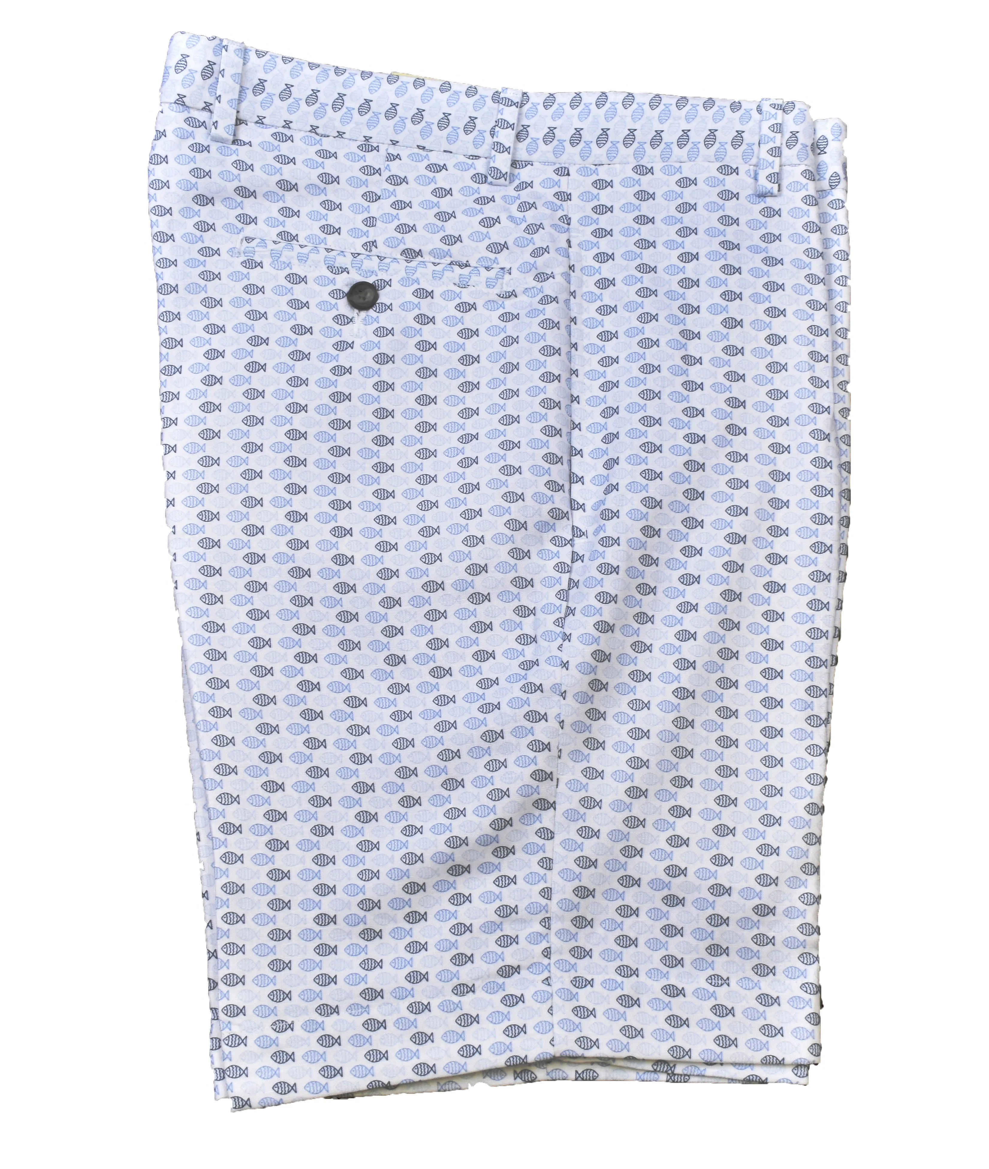 Charleston Khaki Icon Print Linen Short<br>Regular Rise