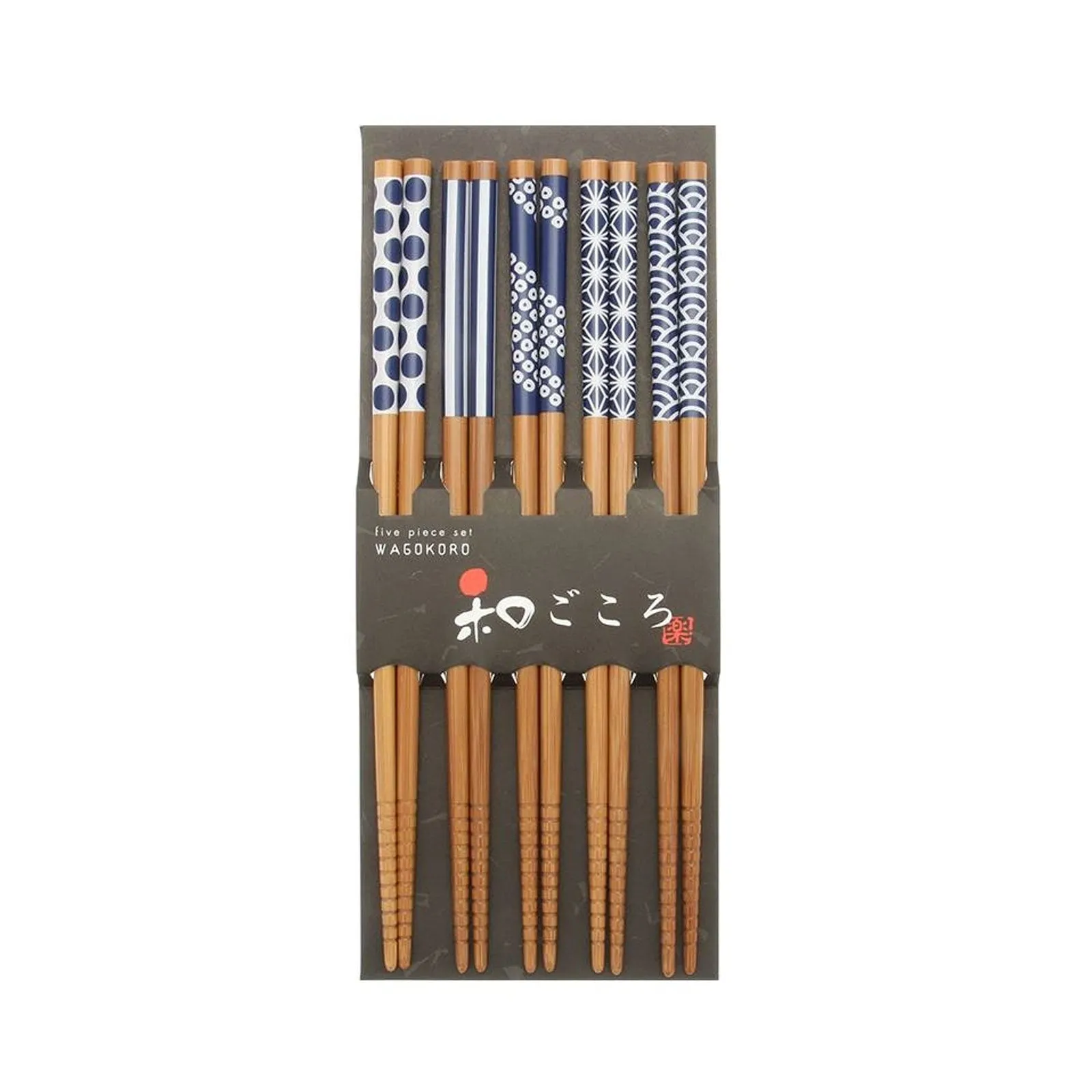 Chopsticks Set, Bamboo "Waka" Blue/White