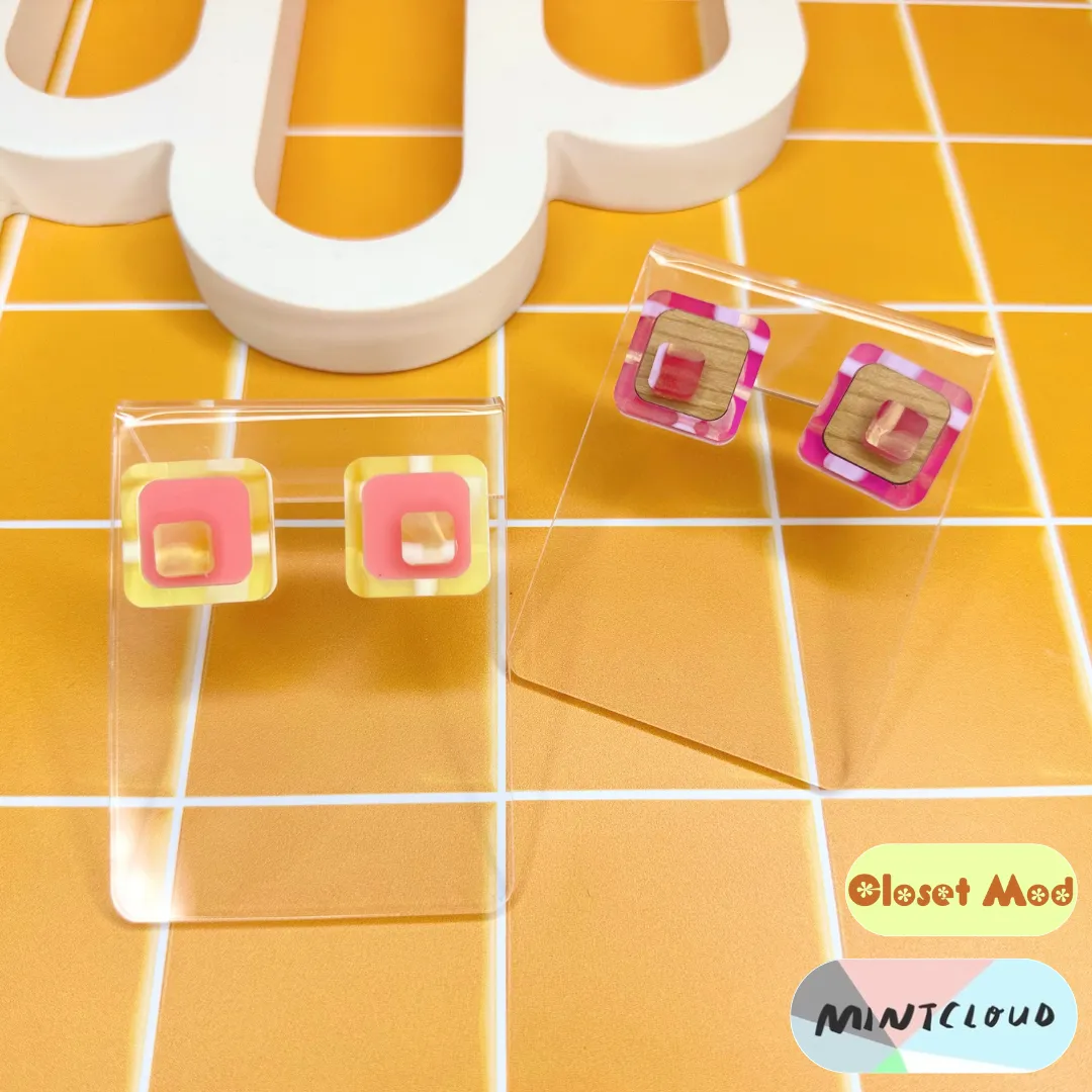 Closet Mod & Mintcloud Collaboration Earrings - The Plaid Stud*