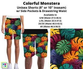 Colorful Monstera Unisex Shorts by ML&M!