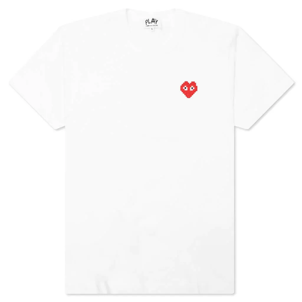 COMME des GARÇONS Play x Invader Pixel Heart T-Shirt - White