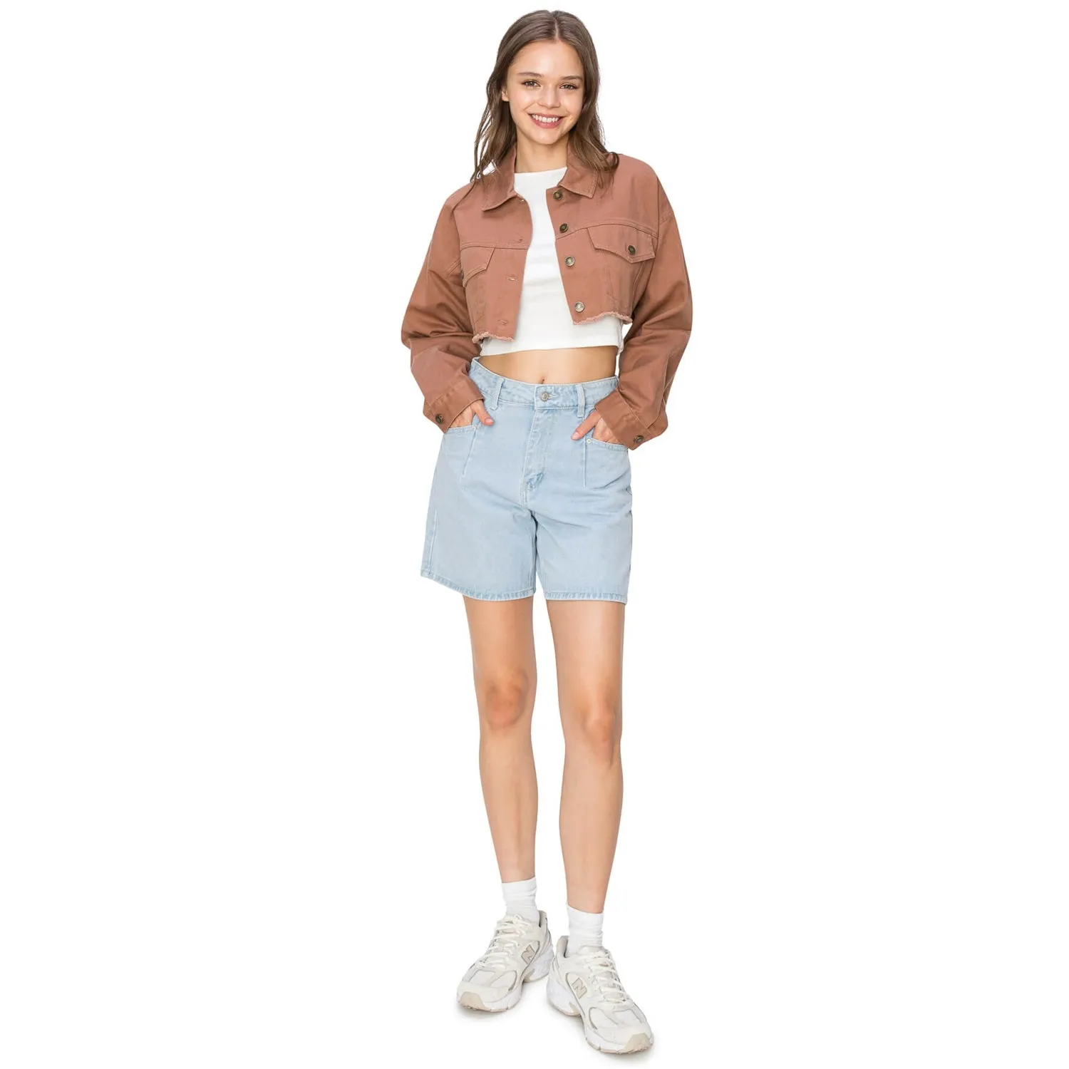 Cropped Boyfriend Jacket - Carob