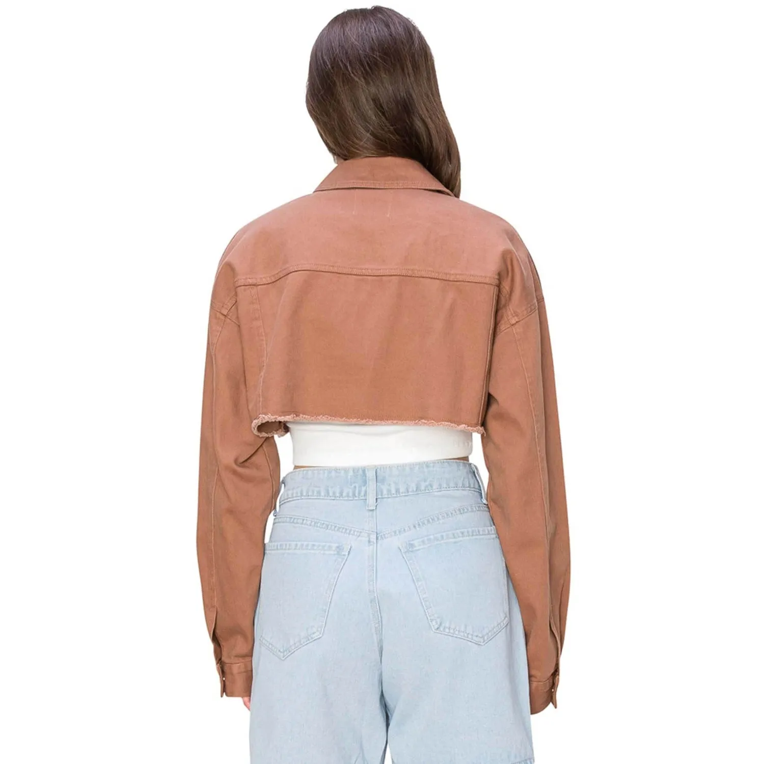 Cropped Boyfriend Jacket - Carob