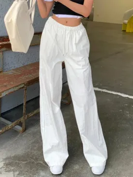 Drawstring Loose Cargo Wide Leg Pants