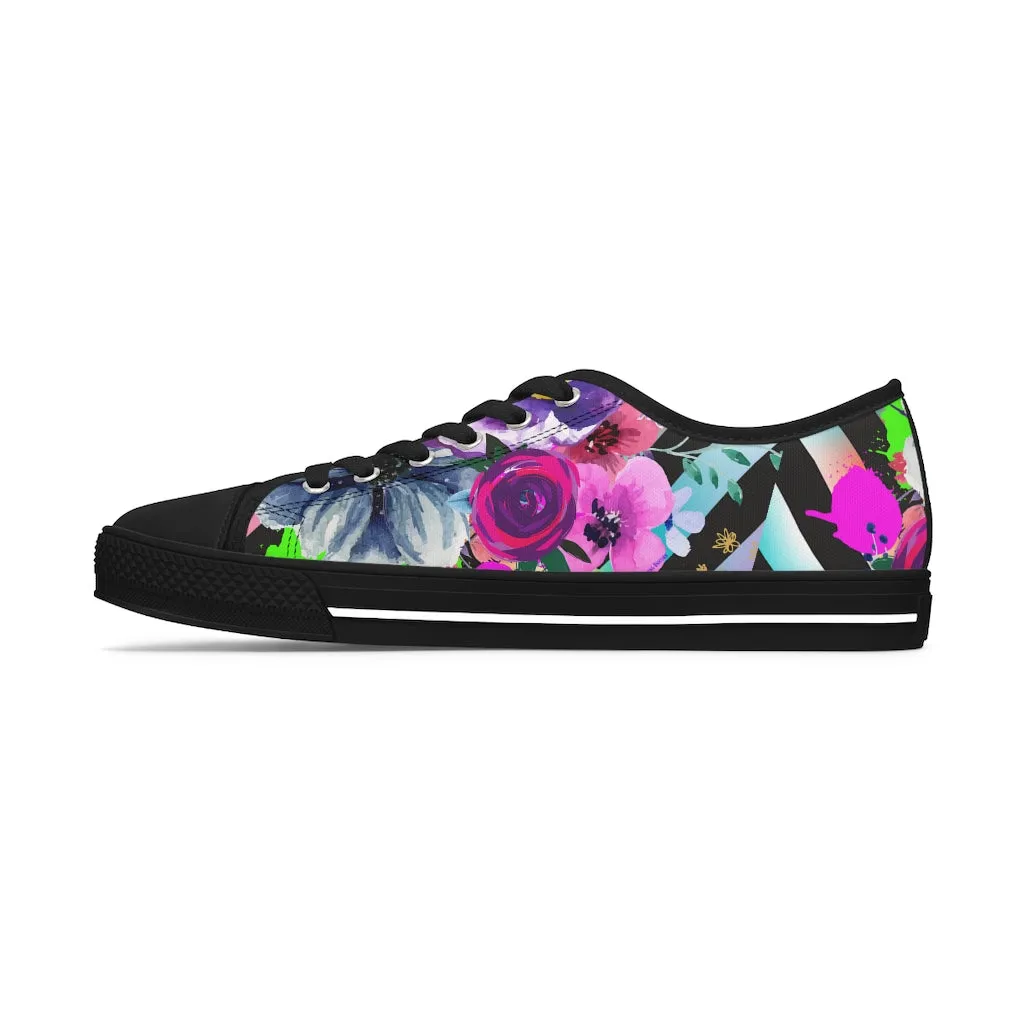 Flowers and stripes Women's Low Top Sneakers