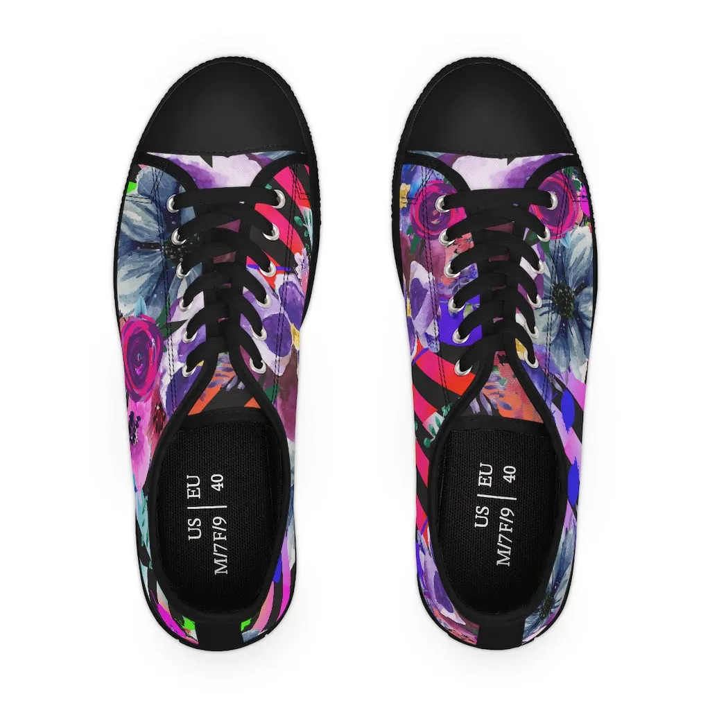 Flowers and stripes Women's Low Top Sneakers