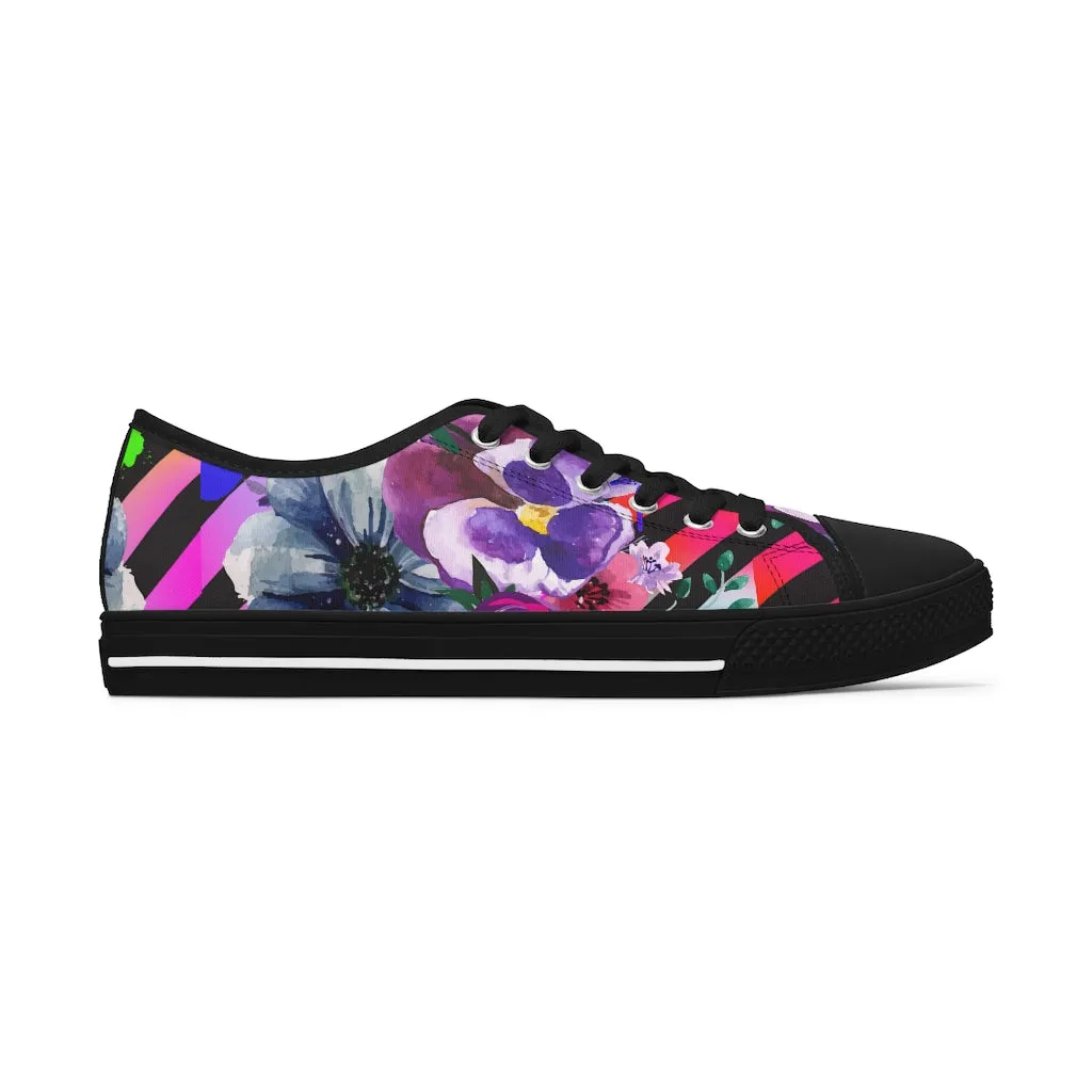 Flowers and stripes Women's Low Top Sneakers