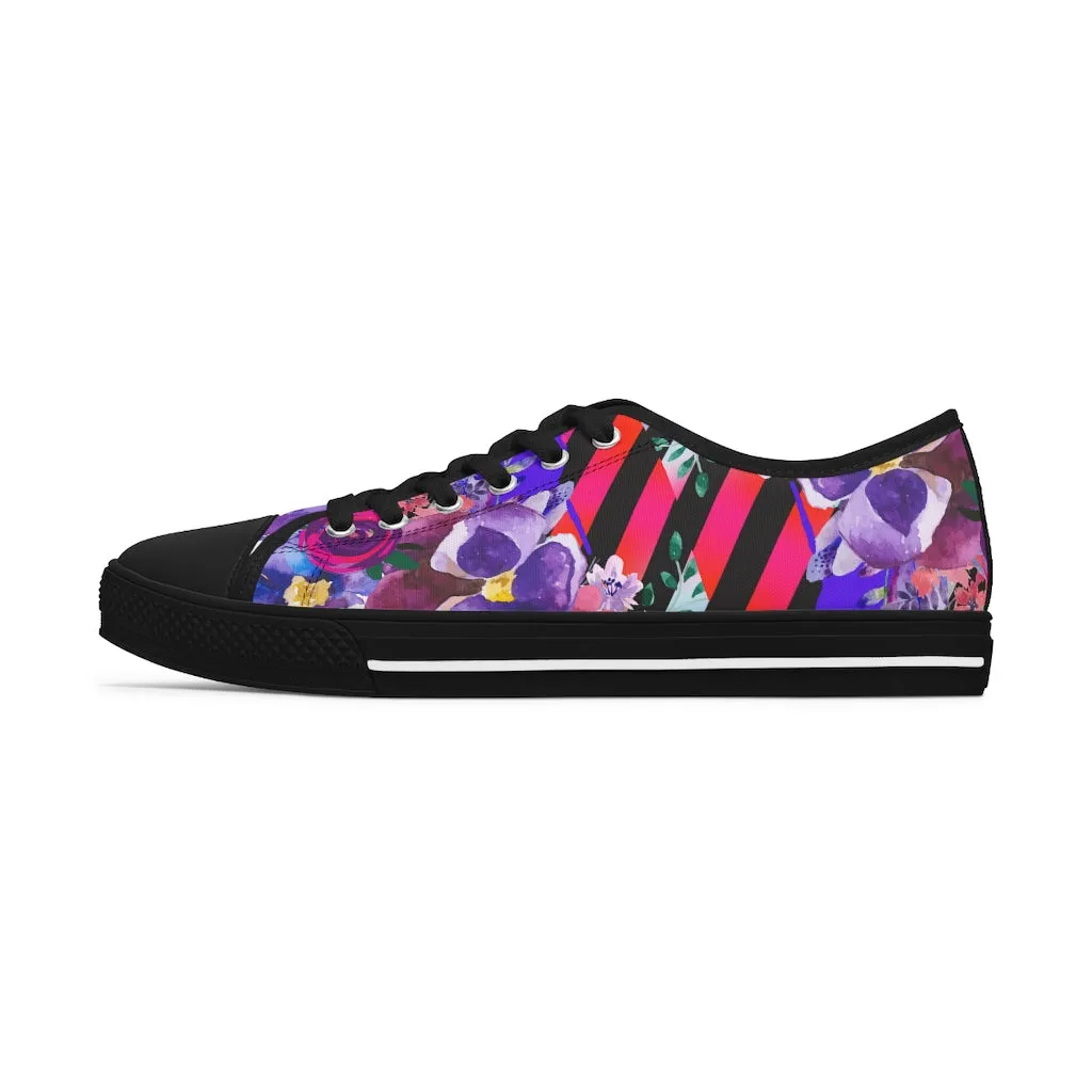 Flowers and stripes Women's Low Top Sneakers