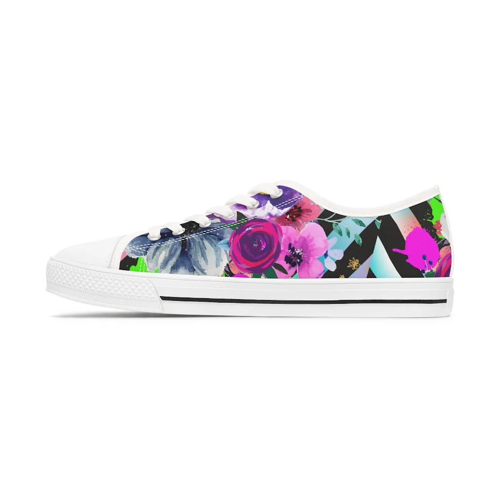 Flowers and stripes Women's Low Top Sneakers