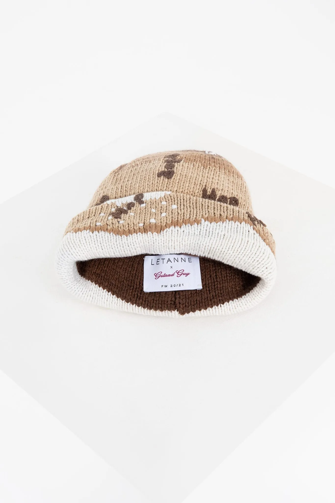 GSTAAD GUY - Saddle Brown cashmere/wool beanie