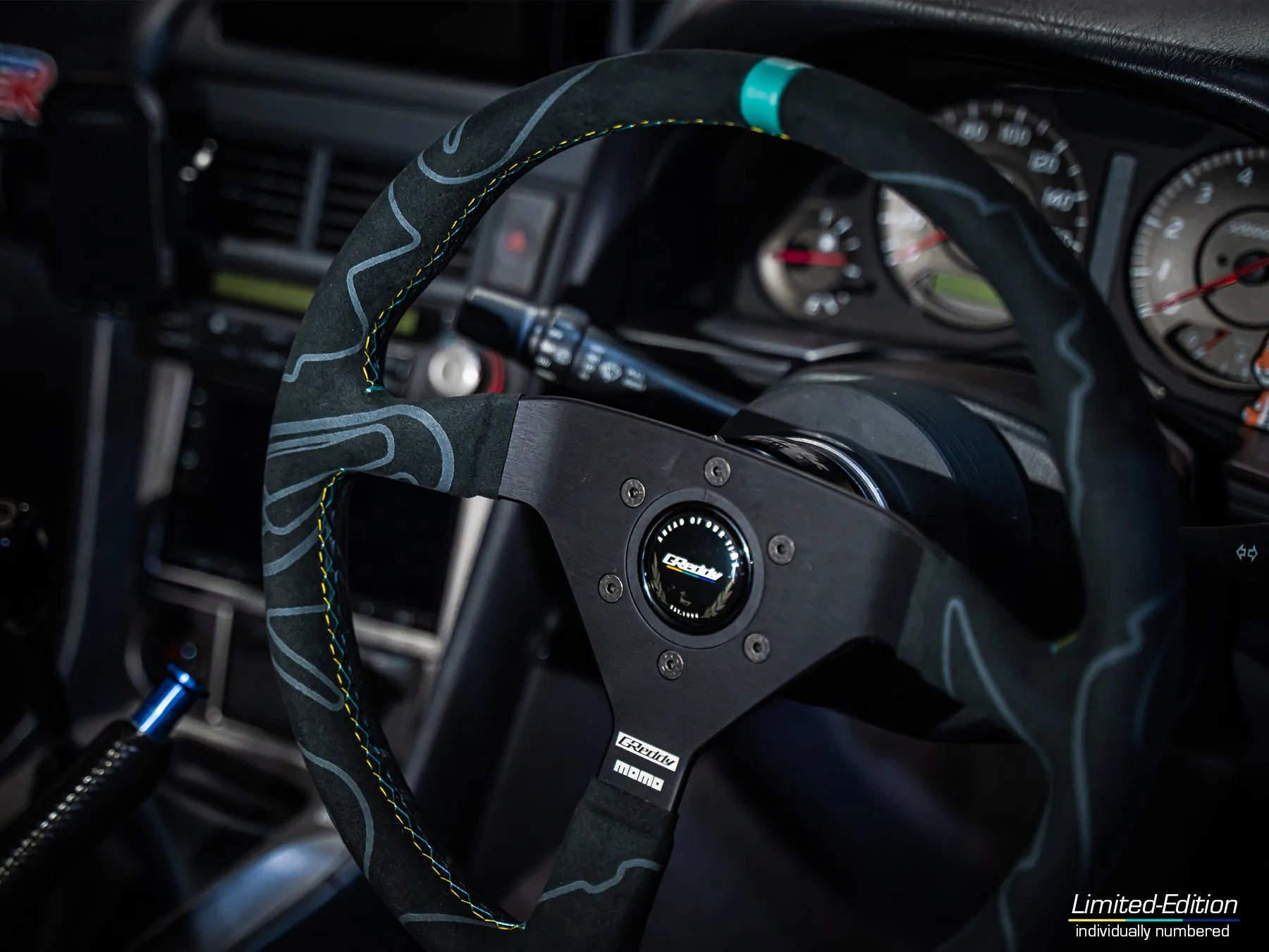 Limited Edition GReddy MOMO Alcantara Montecarlo Steering Wheel (350mm) - individually serialized