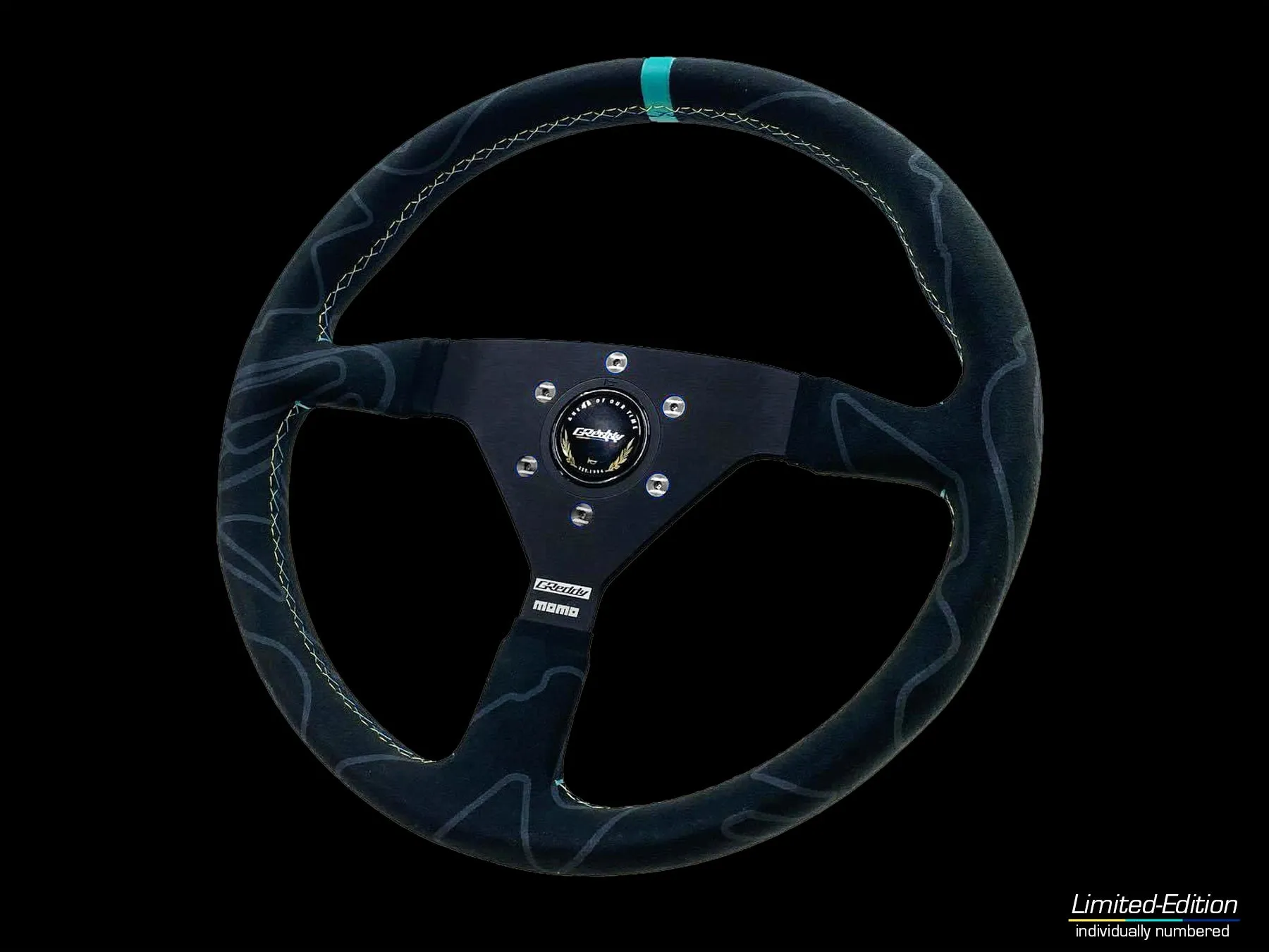 Limited Edition GReddy MOMO Alcantara Montecarlo Steering Wheel (350mm) - individually serialized