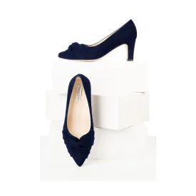 Lola Extra-Wide Fit Court Shoe – Navy Suede