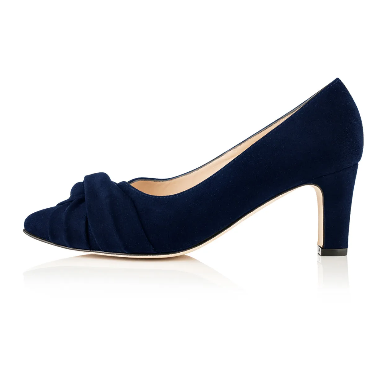 Lola Extra-Wide Fit Court Shoe – Navy Suede