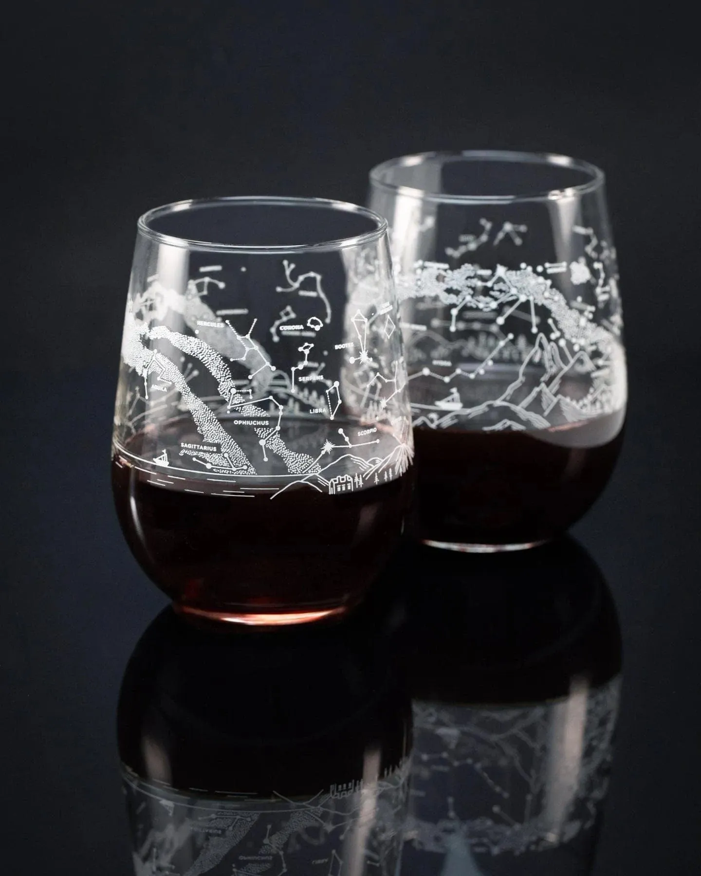 Night Sky Stemless Wine Glasses