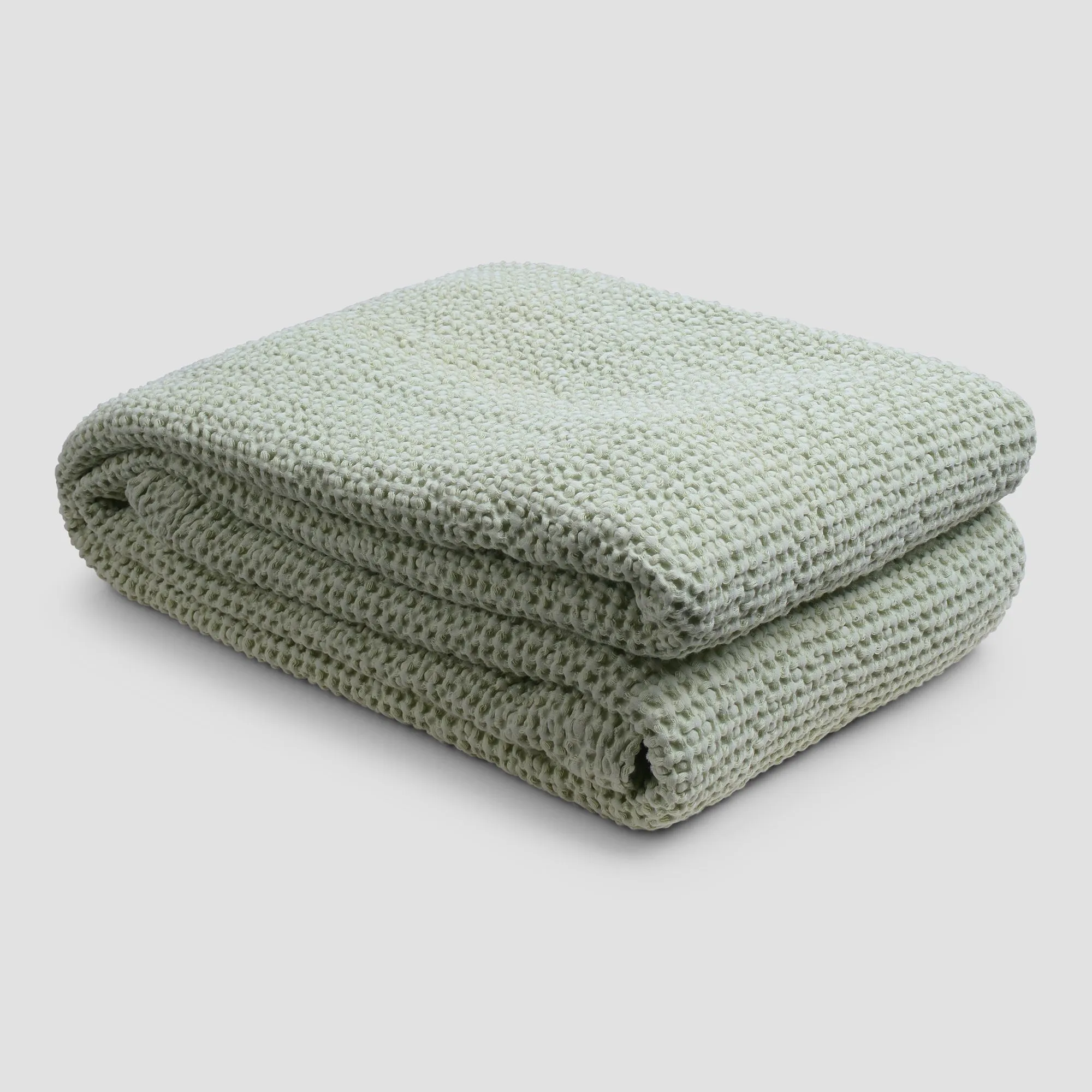 Sage Green Waffle Cotton Throw