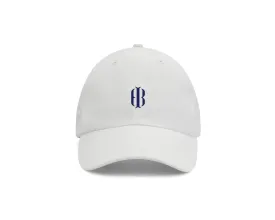 The Performance Hat: White with Navy Icon