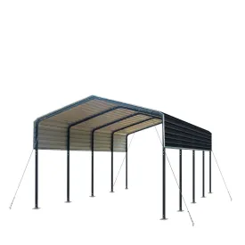 TMG Industrial 12’ x 20’ Metal Shed Carport with 8’ Open Sidewalls, TMG-MSC1220