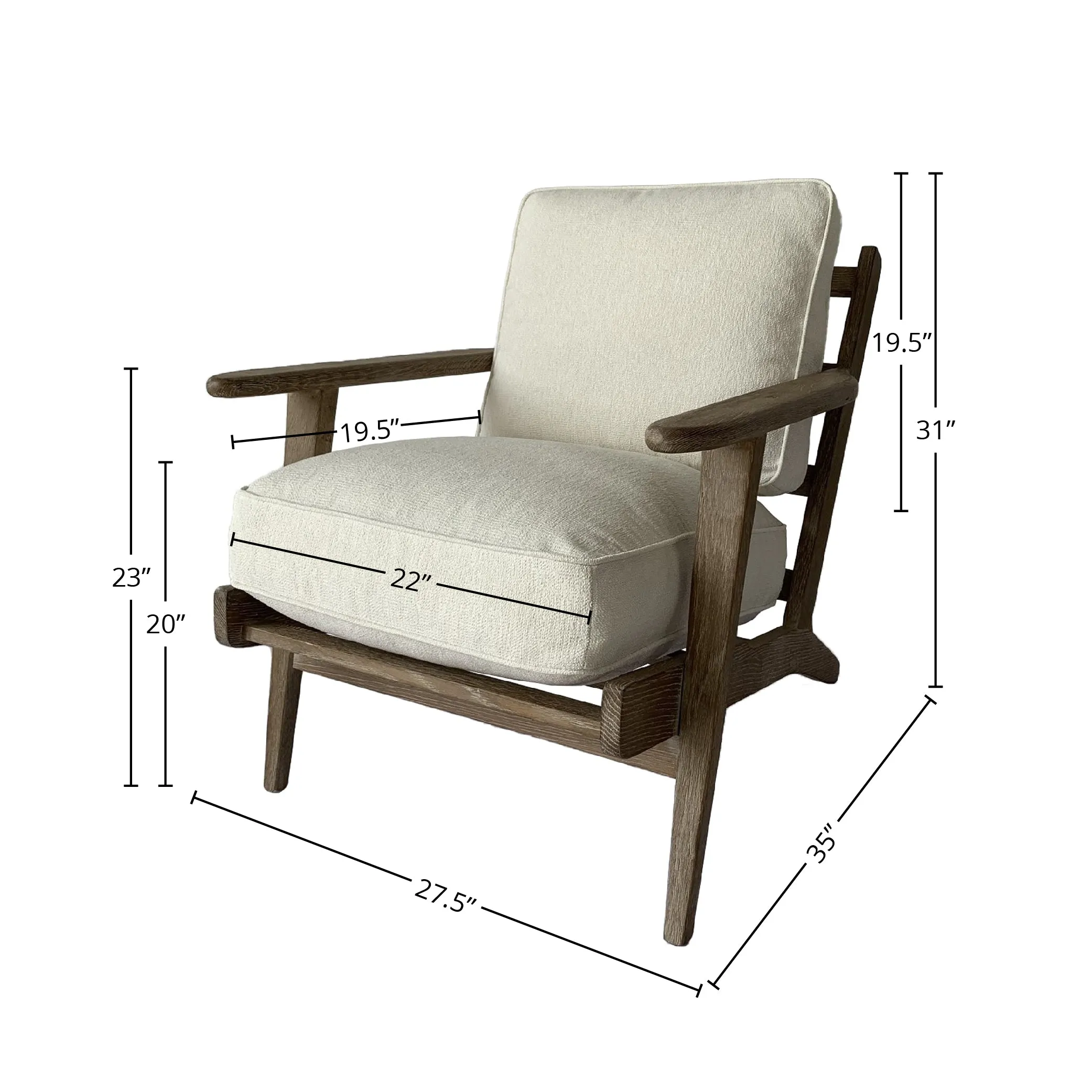 Yale Arm Chair - Performance White